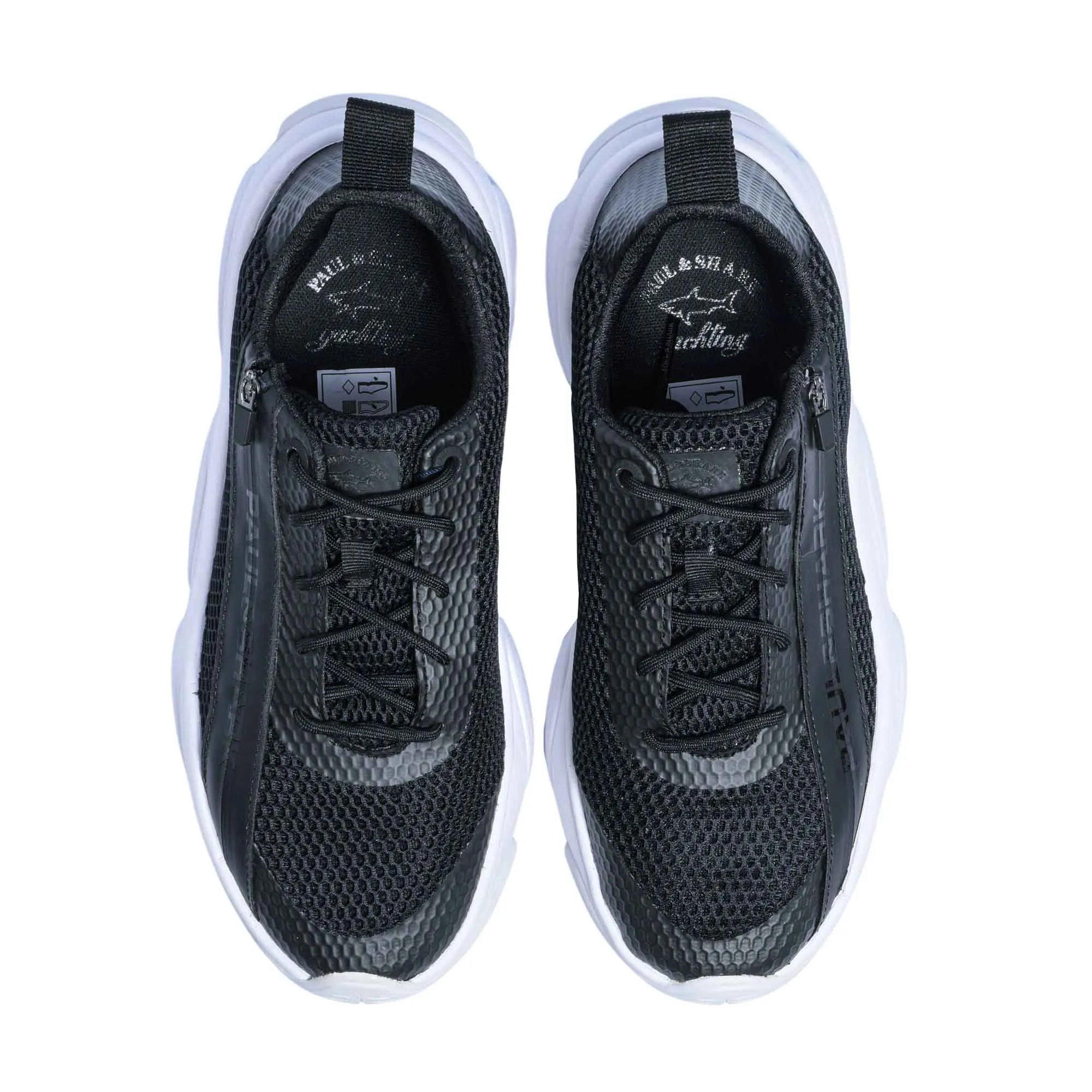 Paul & Shark Men's Black Mesh Textured Sneaker
