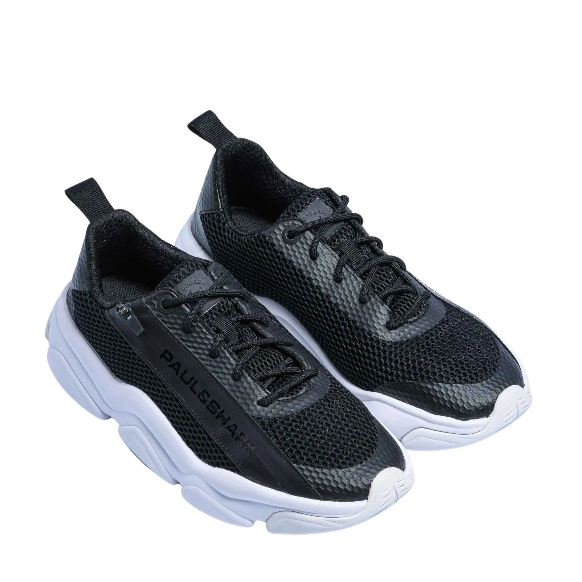 Paul & Shark Men's Black Mesh Textured Sneaker