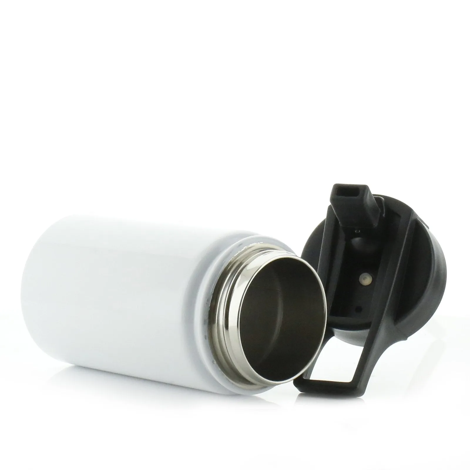 Personalised Elephant Feather Hat and Name White Sports Flask