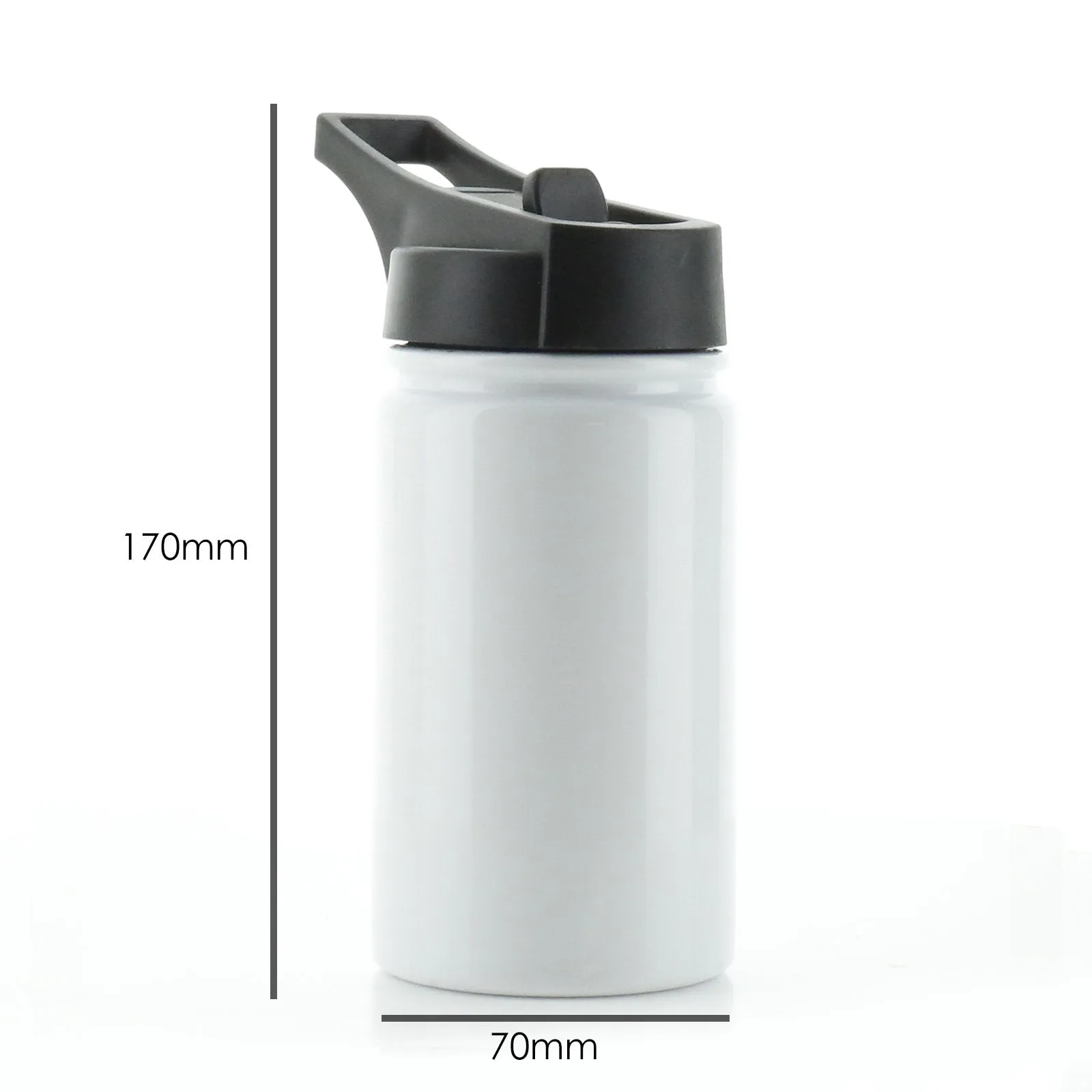 Personalised Elephant Feather Hat and Name White Sports Flask