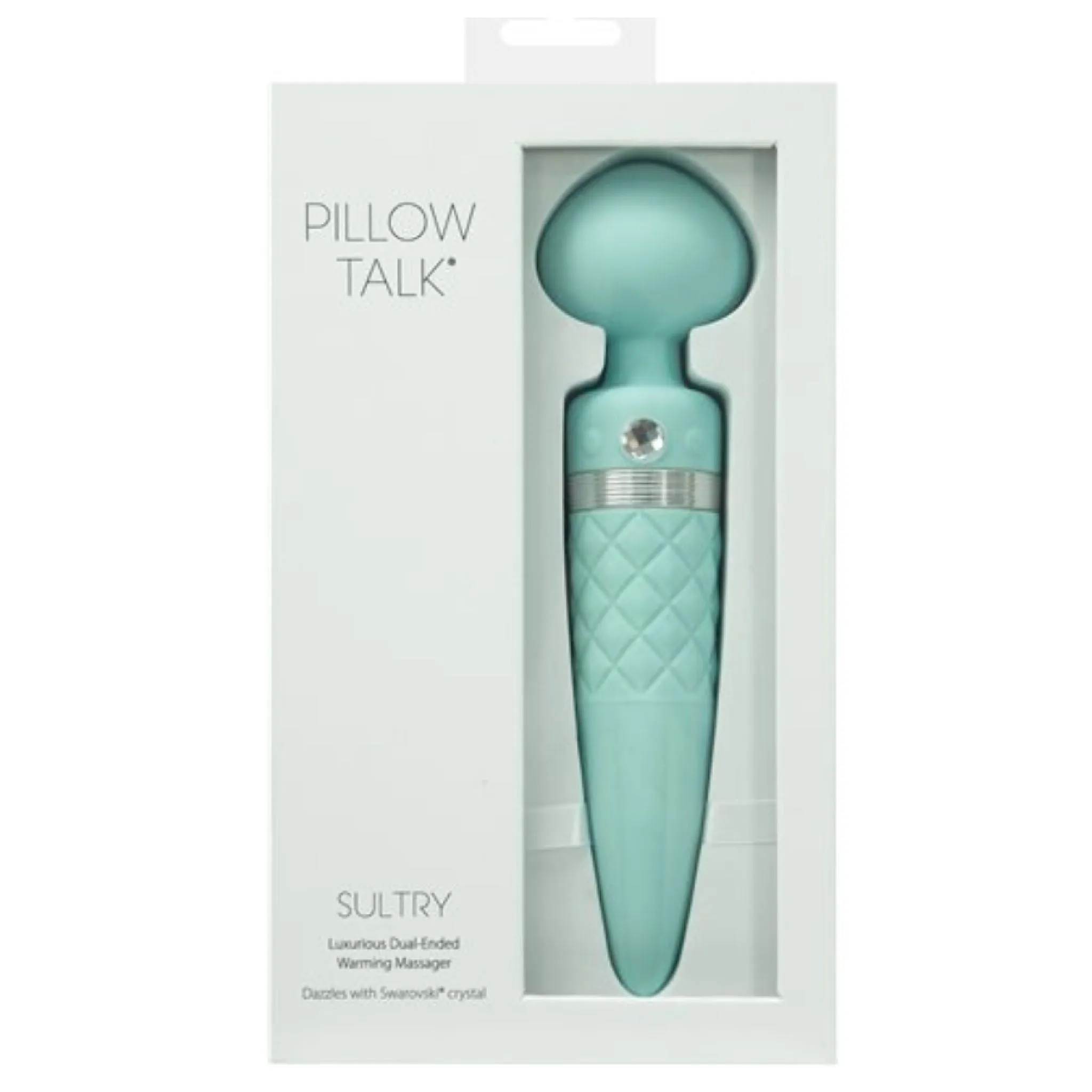 Pillow Talk Sultry Warming Double Ended Wand Vibrator - Teal