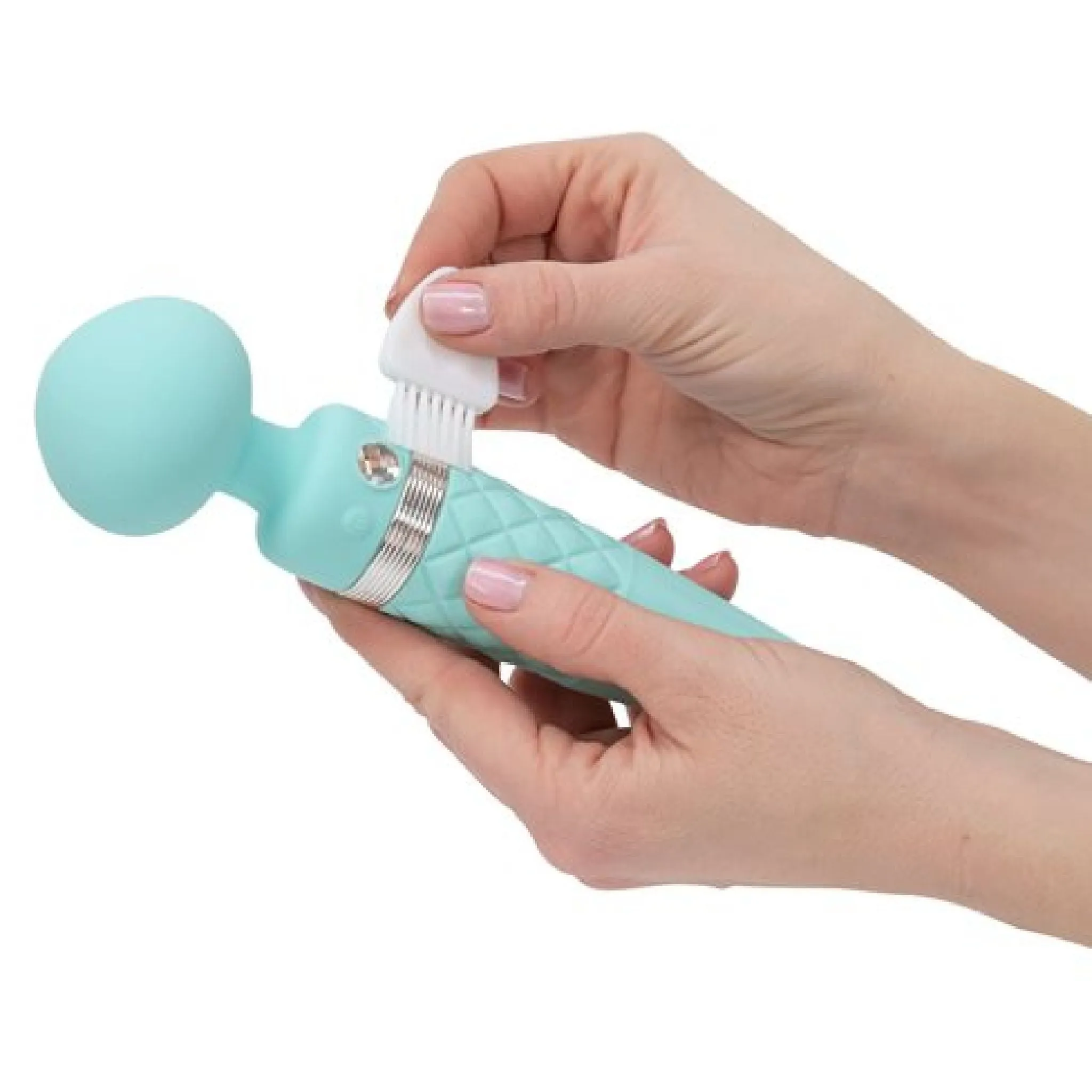 Pillow Talk Sultry Warming Double Ended Wand Vibrator - Teal