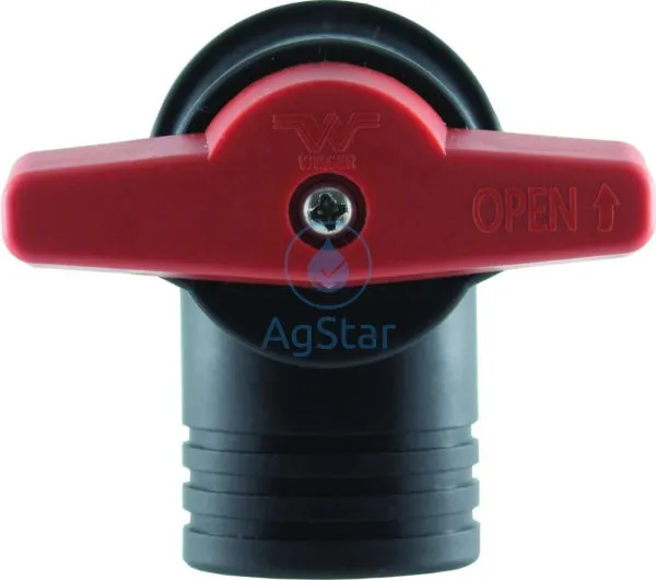 QN BOOM-END FLUSH VALVE - 1" SST -  FEMALE THREAD - VITON  SEALS, LONG HANDLE