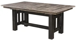 Quick-Ship / Amish Rough-Cut Maple Wood Trestle Extension Table (Ships in 3-4 Weeks)