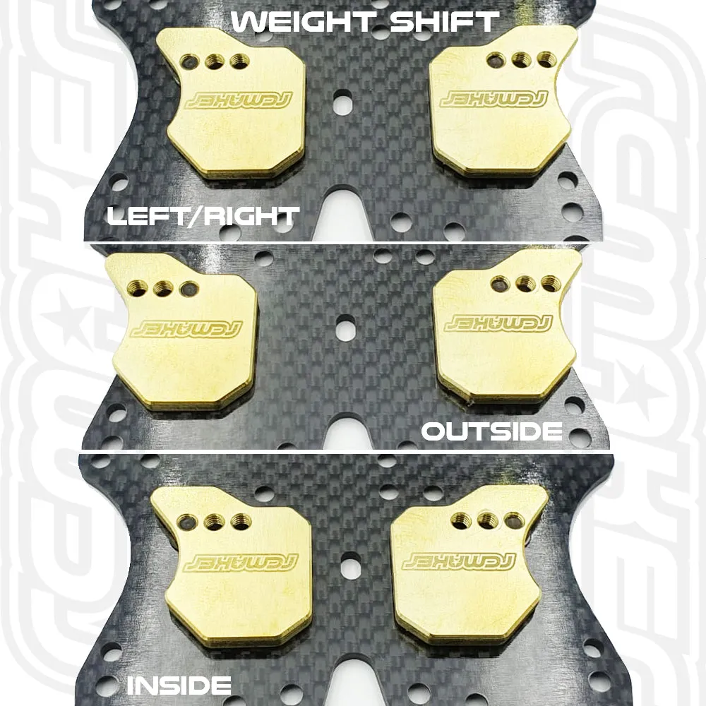 "Weight Shift" Adjustable LCG Chassis Weights for A800MMX & Xray T4'21 SlimFlex (Rear)