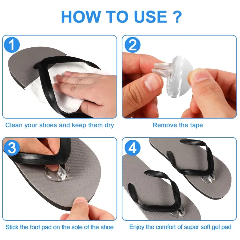 Round Flip-flop Clip Foot Pad 6 Pair