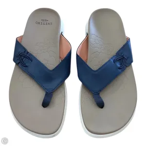 Sandals Flip Flops By Earth Origins In Blue & Tan, Size: 10