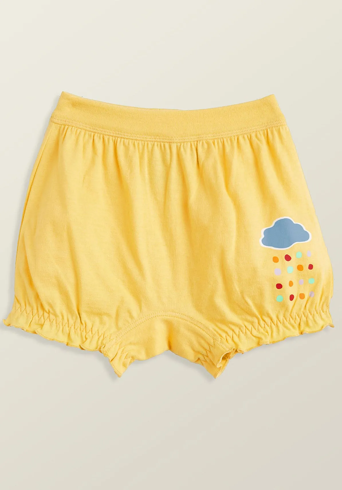 Scribbles Girls Bloomers Yellow Combed Cotton - Raincloud