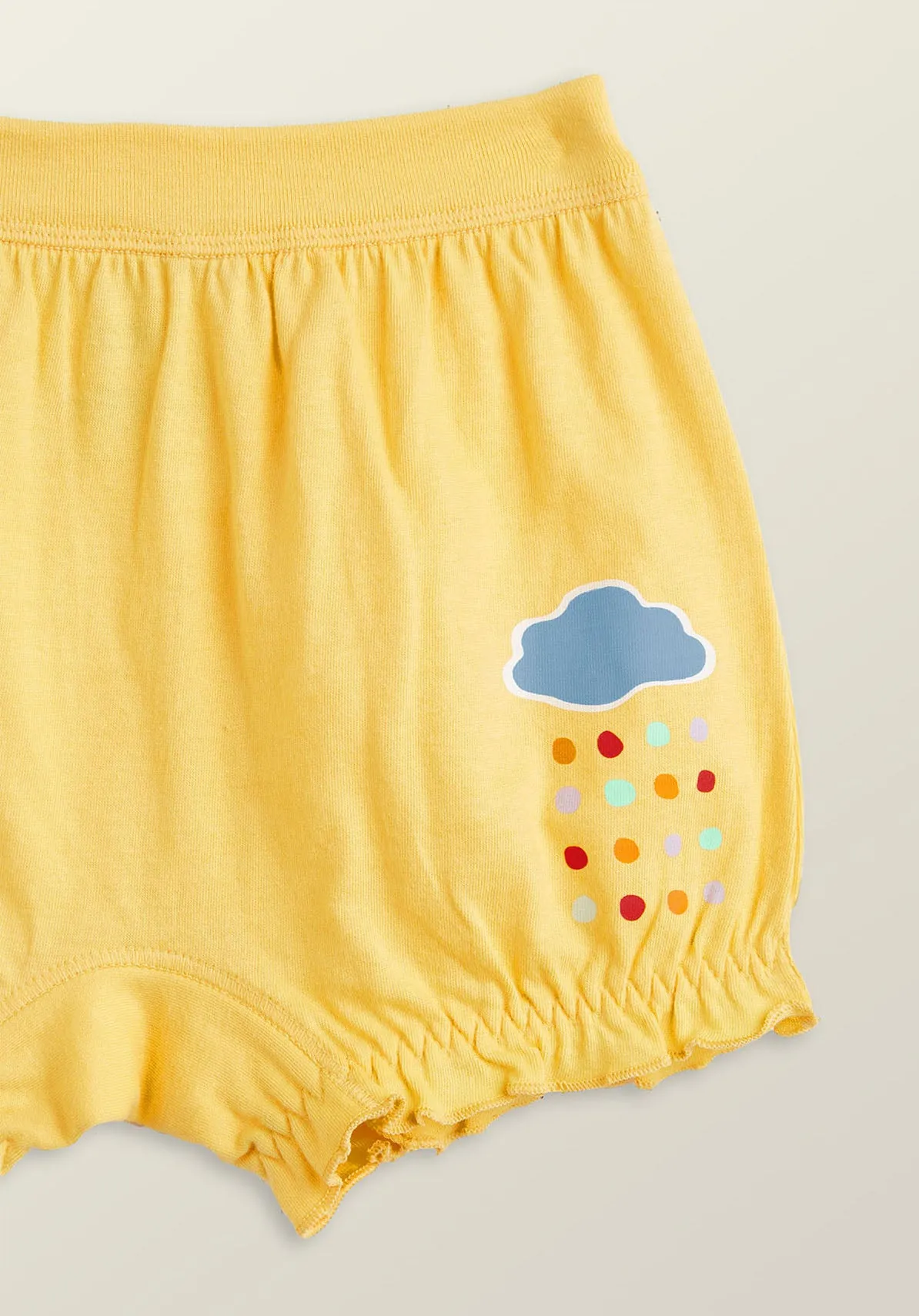 Scribbles Girls Bloomers Yellow Combed Cotton - Raincloud