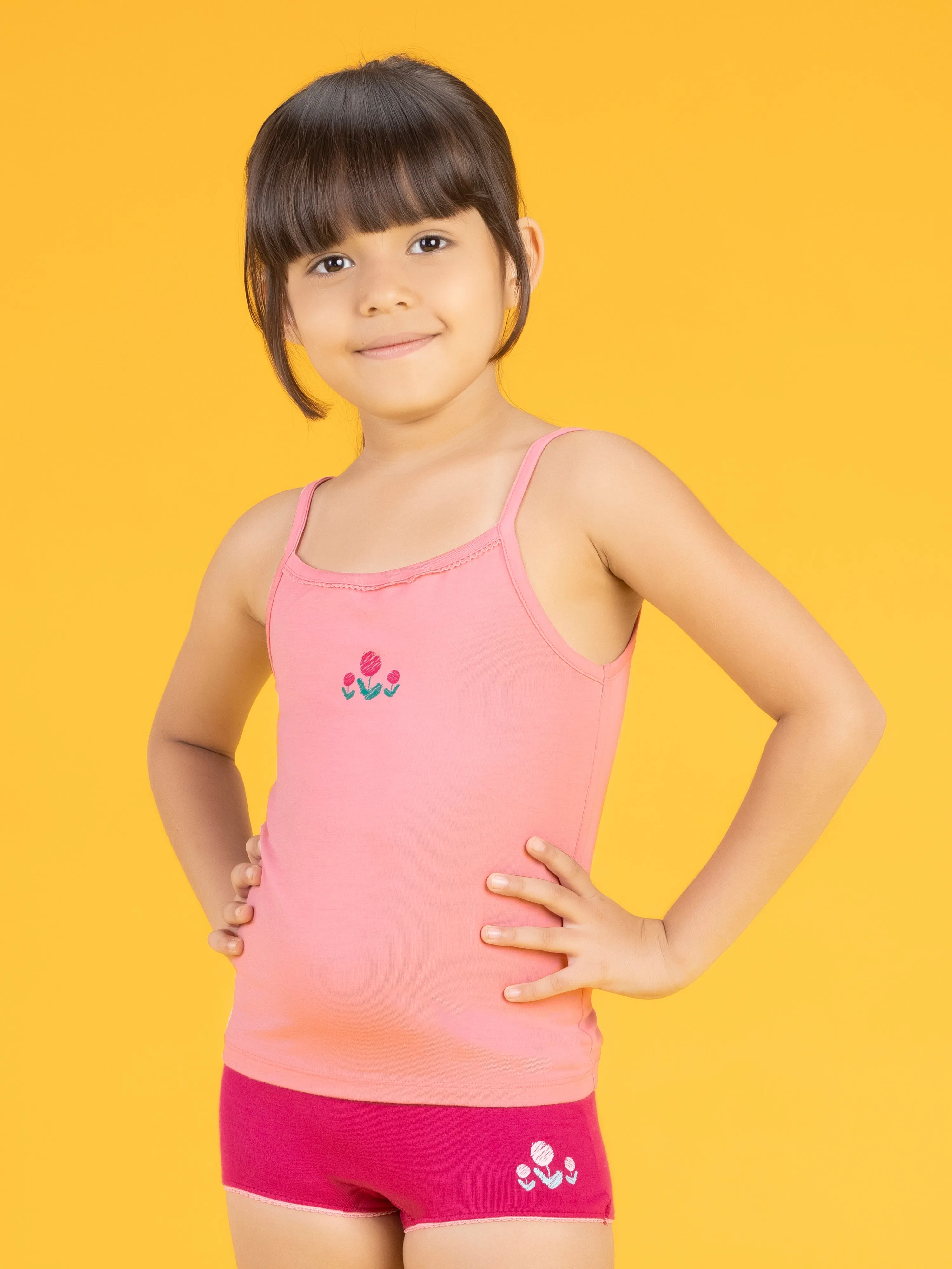 Scribbles Girls Boyshorts Dark Pink Tencel Modal