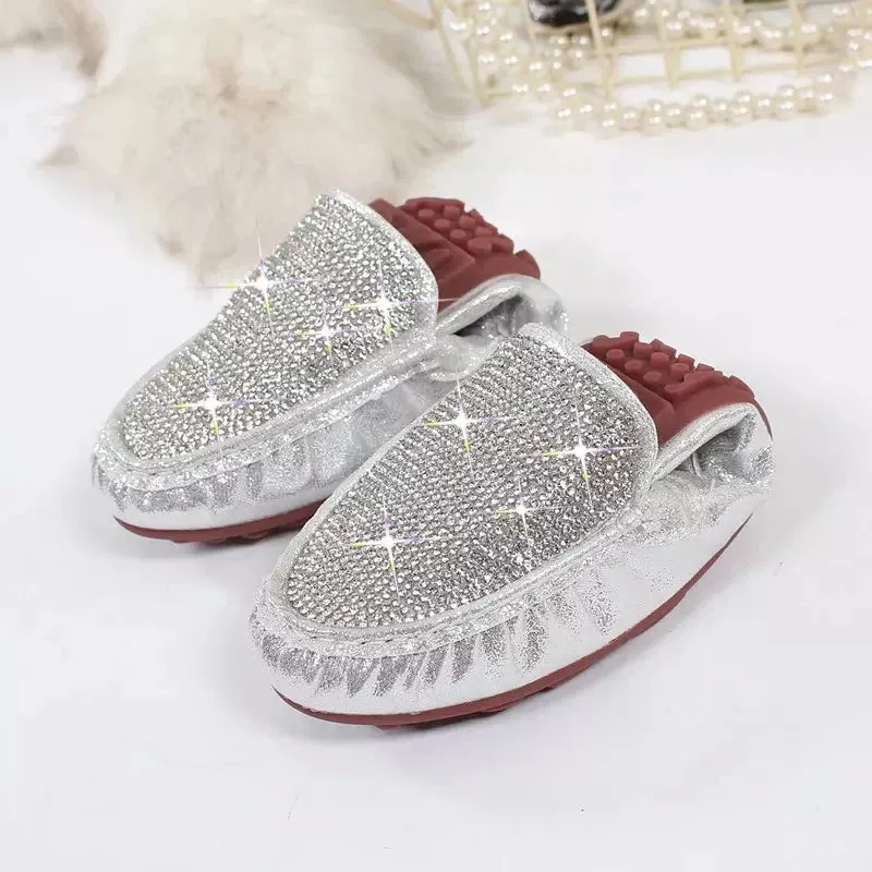 Sequined moccasin for women
