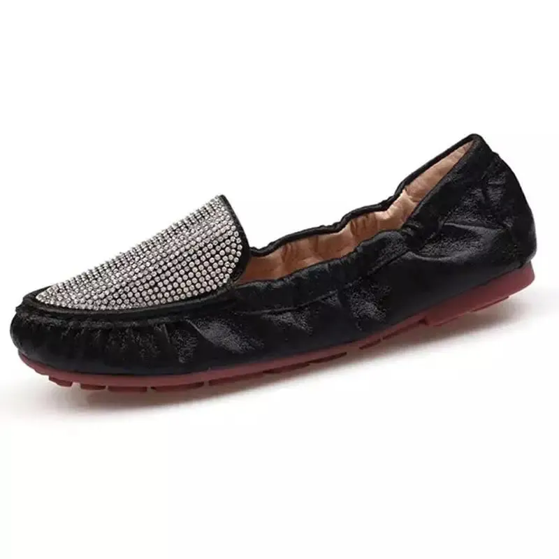 Sequined moccasin for women