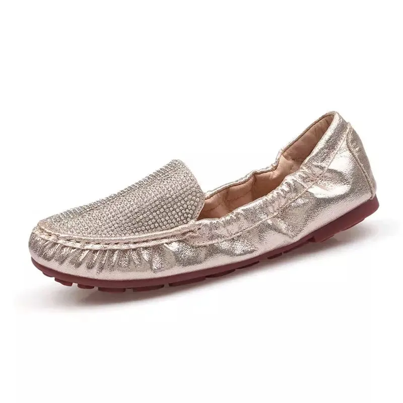 Sequined moccasin for women