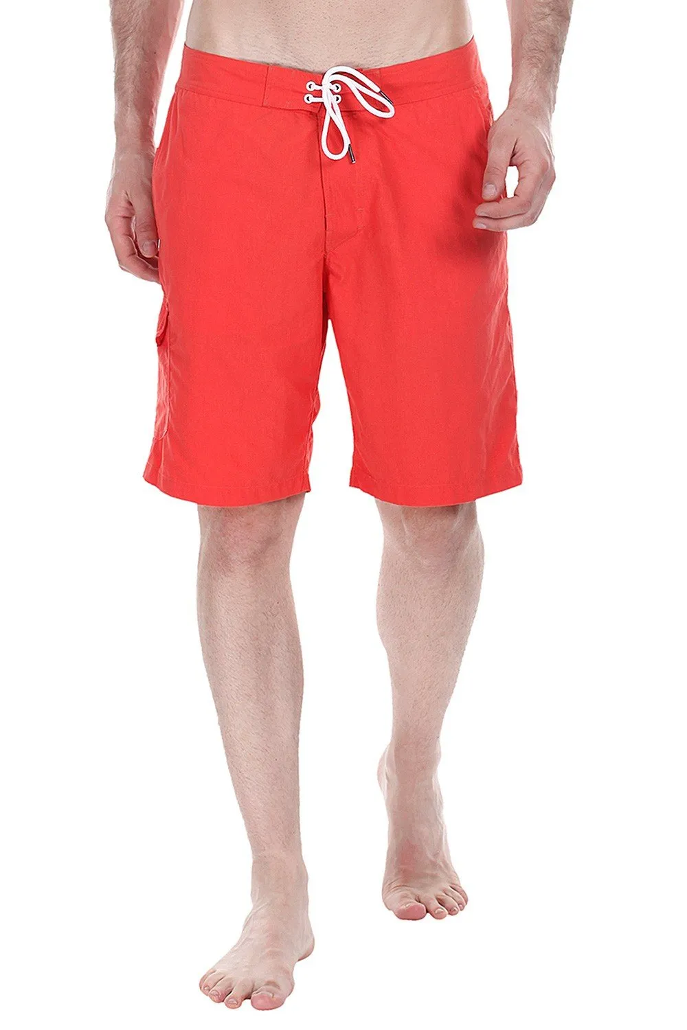 Solid Quick Dry Board Shorts With Side Pockets