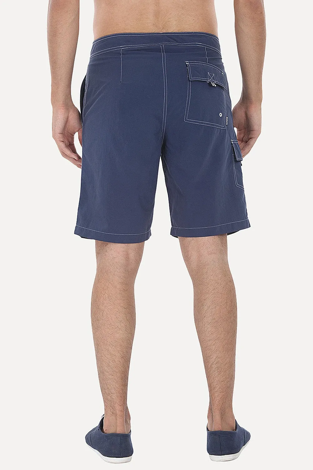 Solid Quick Dry Cargo Board Swim Shorts