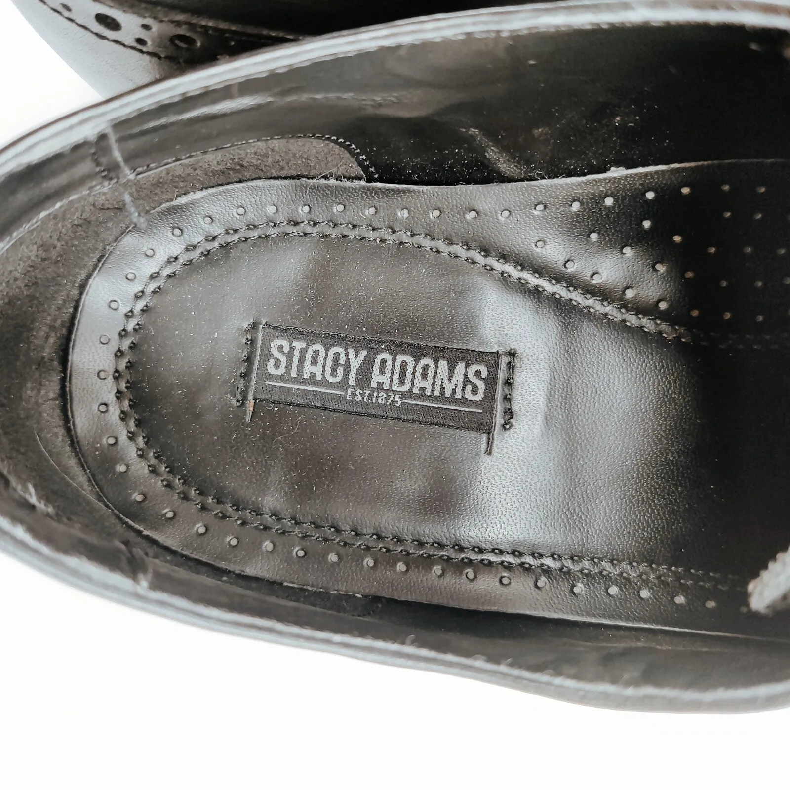 Stacy Adams Black Oxford Derby Brogue Shoes Men's Size 12