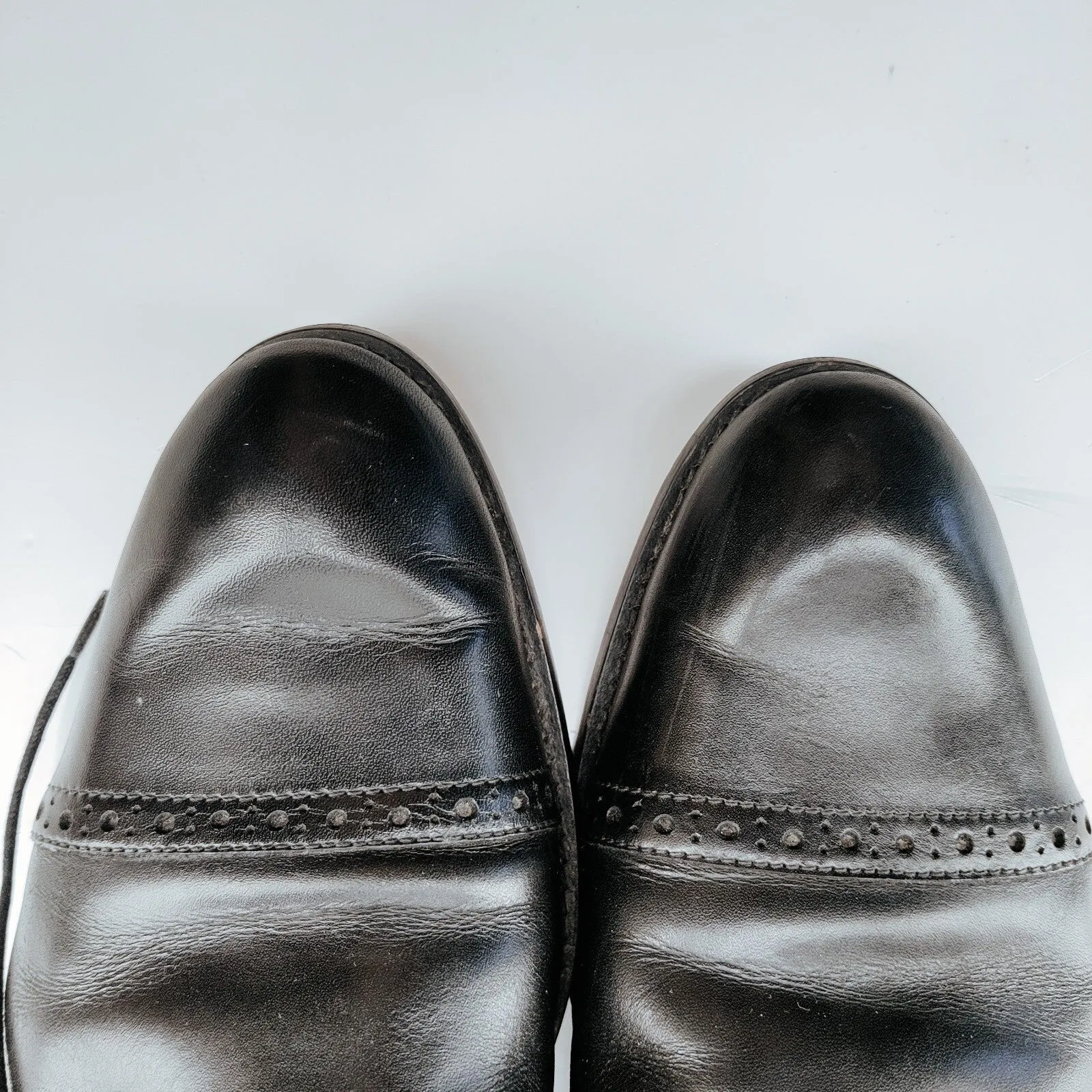 Stacy Adams Black Oxford Derby Brogue Shoes Men's Size 12