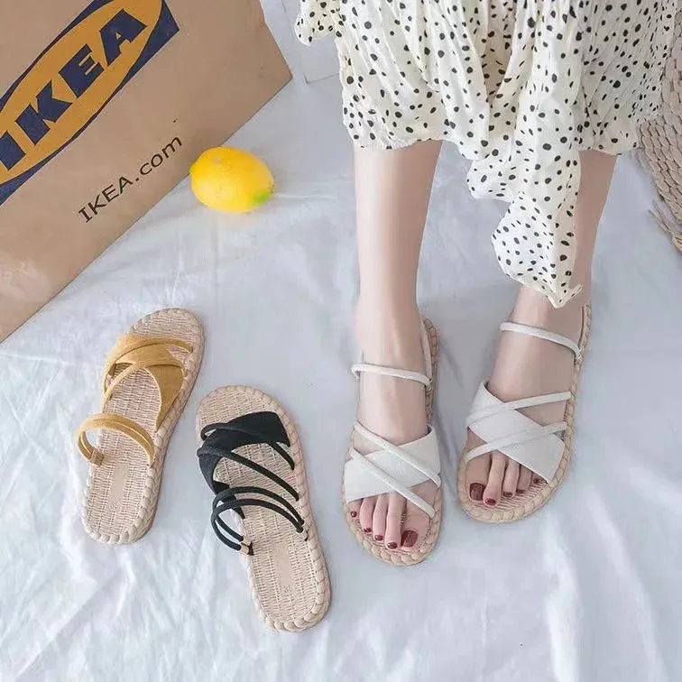 Summer Shoes Woman Sandals Flat Thin Strips Gladiator Beach Sandals Ladies Flip Flops