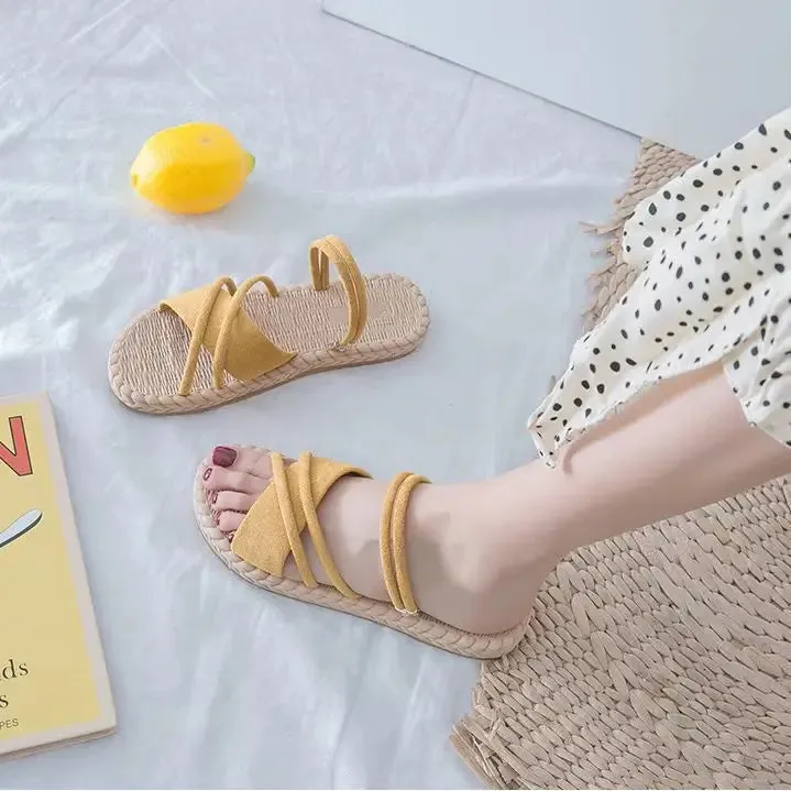 Summer Shoes Woman Sandals Flat Thin Strips Gladiator Beach Sandals Ladies Flip Flops