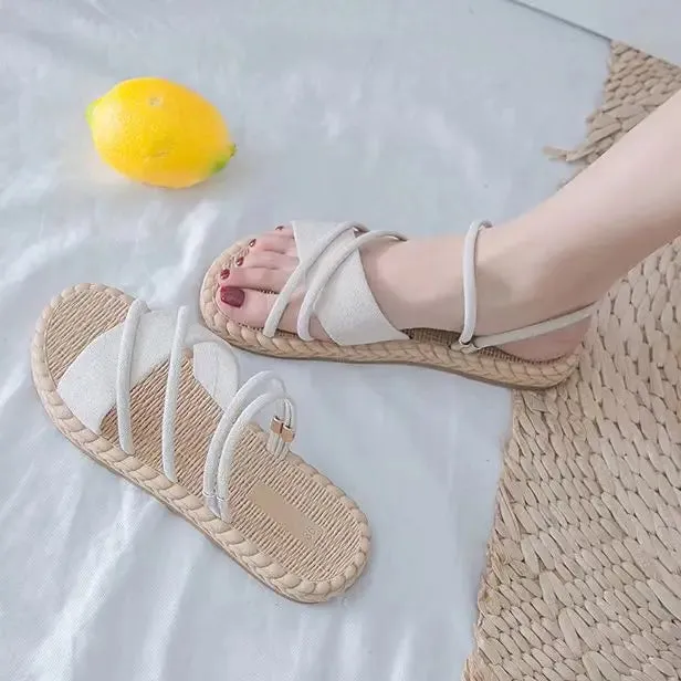 Summer Shoes Woman Sandals Flat Thin Strips Gladiator Beach Sandals Ladies Flip Flops