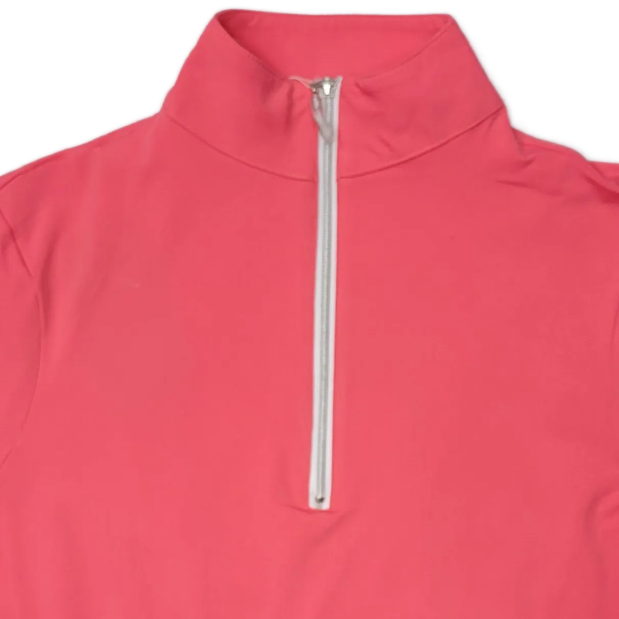 Tailored Sportsman IceFil Short Sleeve Riding Shirt - Watermelon w/ Silver Zipper