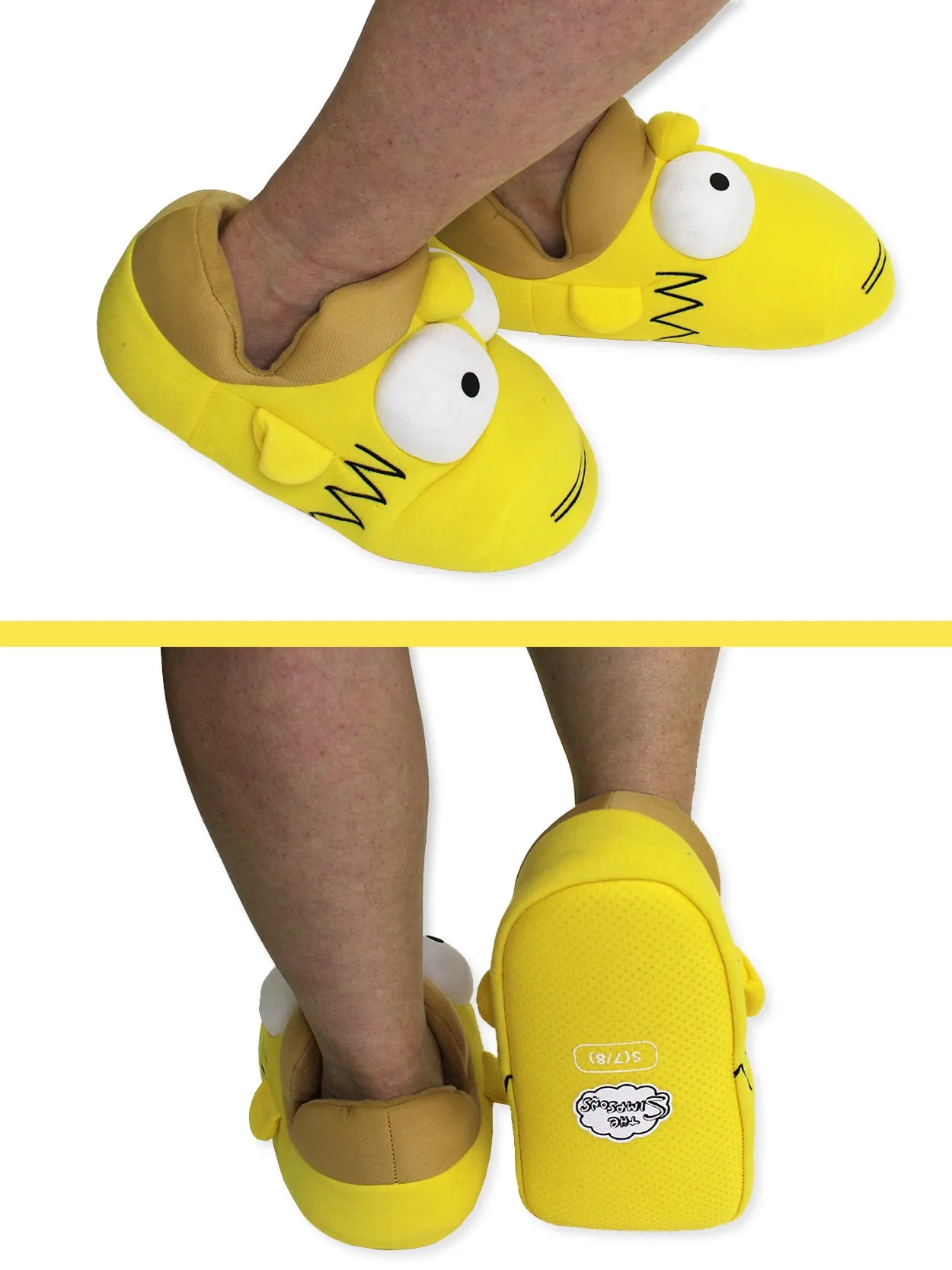 The Simpsons Novelty Plush Adult 3D Homer Simpson Face Slippers