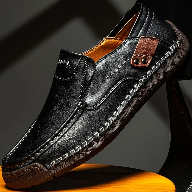 Thomas - Bruine Loafers met Dubbele Naad