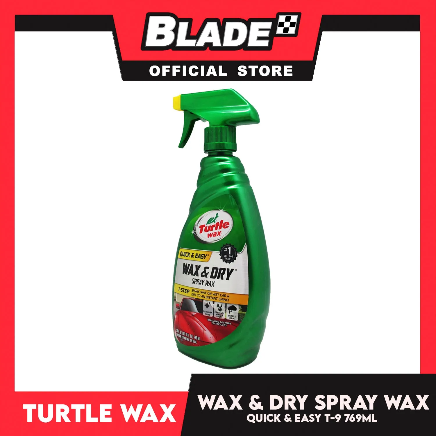 Turtle Wax, Wax And Dry Spray Car Wax 769ml Quick And Easy
