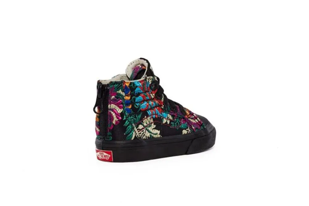 VANS X OPENING CEREMONY Toddler's Floral Burgundy Sk8 Hi Zip NEW