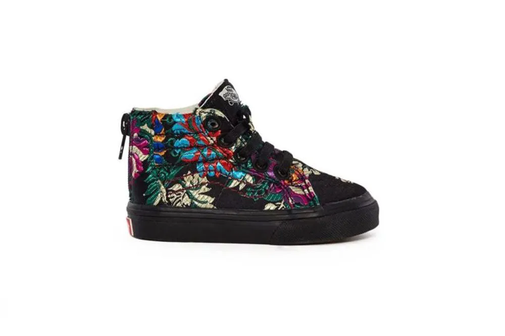 VANS X OPENING CEREMONY Toddler's Floral Burgundy Sk8 Hi Zip NEW