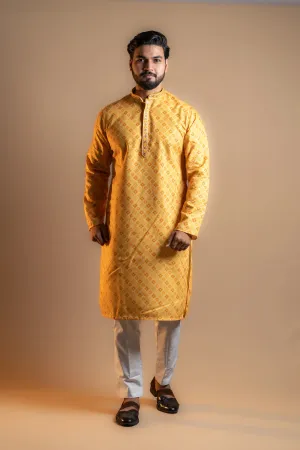 Vibrant Yellow Kurta Set for Men