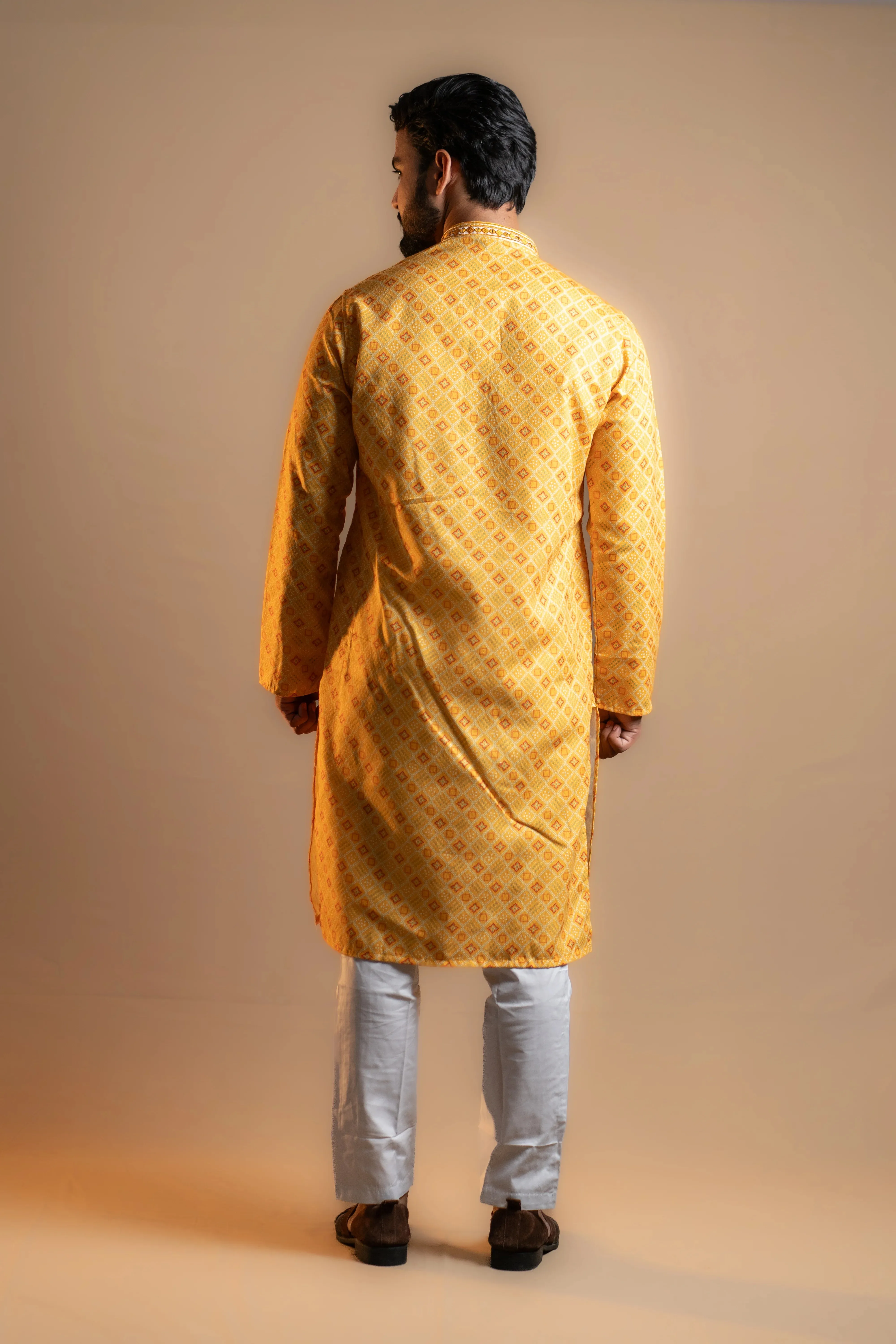 Vibrant Yellow Kurta Set for Men
