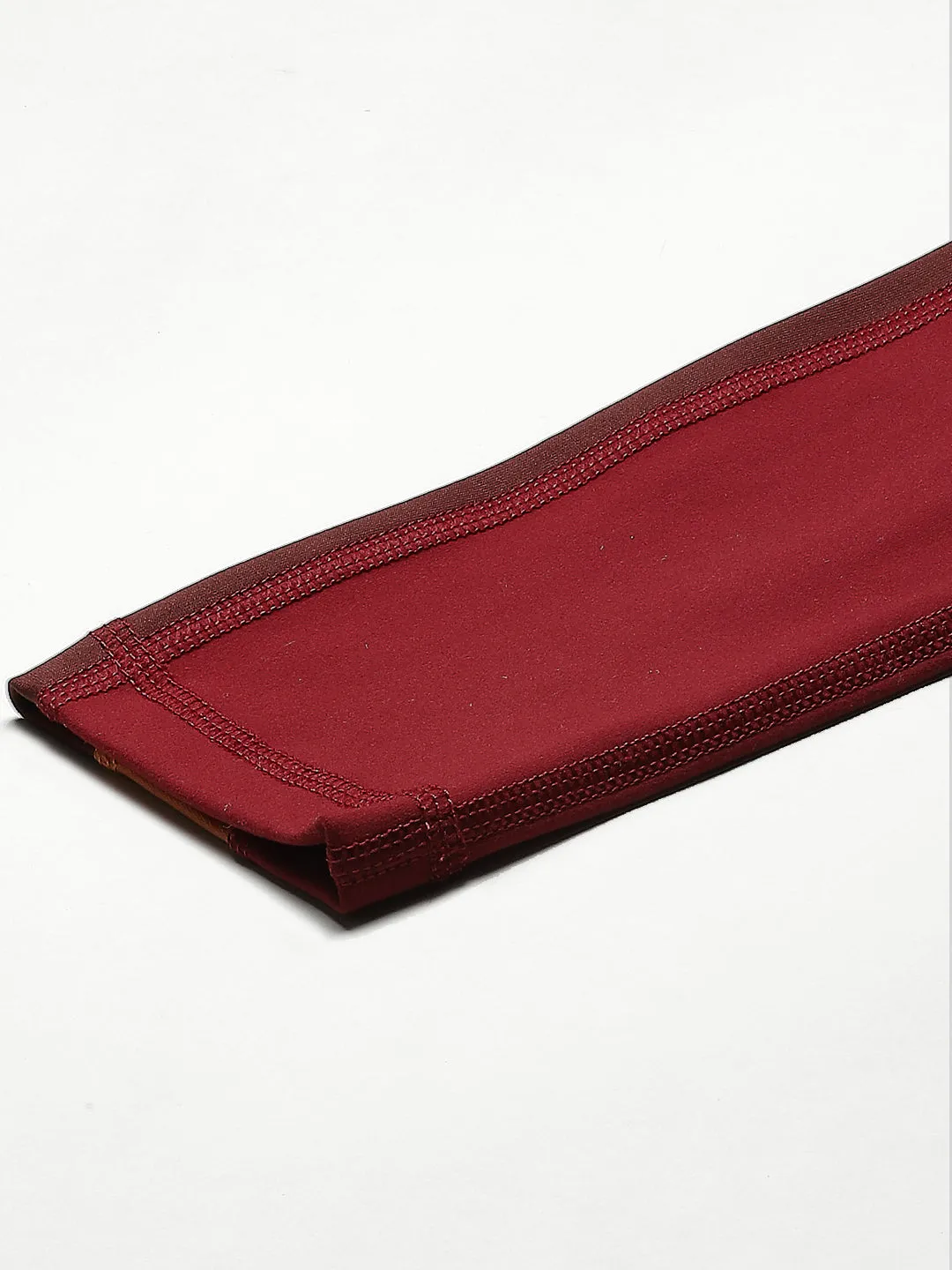 Women's Maroon Color-Blocked Training Quick Dry Tights